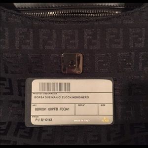 Authentic black fendi handbag with silver hardware